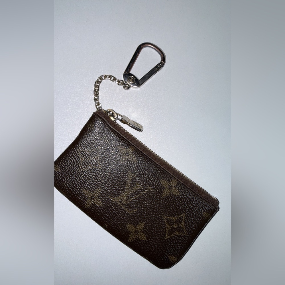 Louis Vuitton Brown Monogram Pouch with Gold Accents